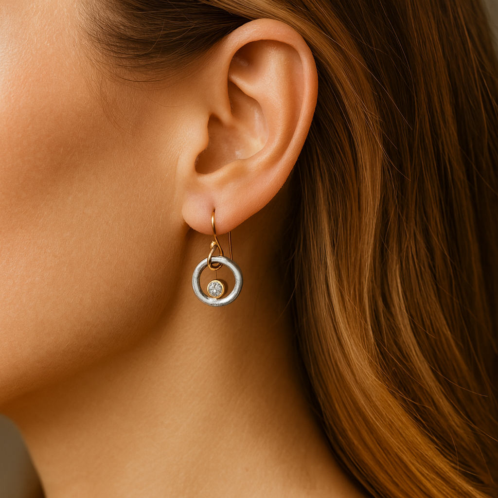 Marlene - Retro arany és ezüst fülbevalók