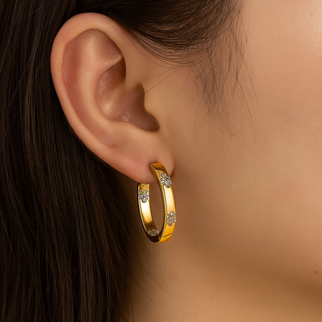 Aurelie - Vintage arany virág fülbevalók