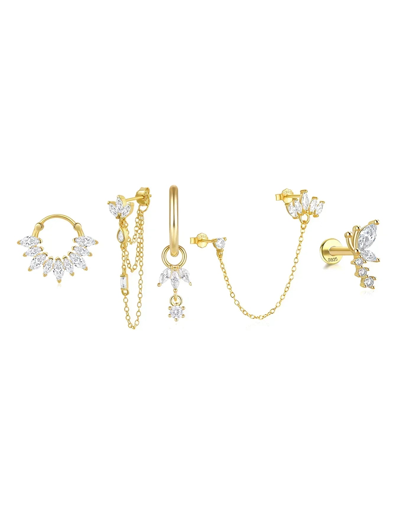 Daniela – Lágy arany fülbevalók folyékony formával.