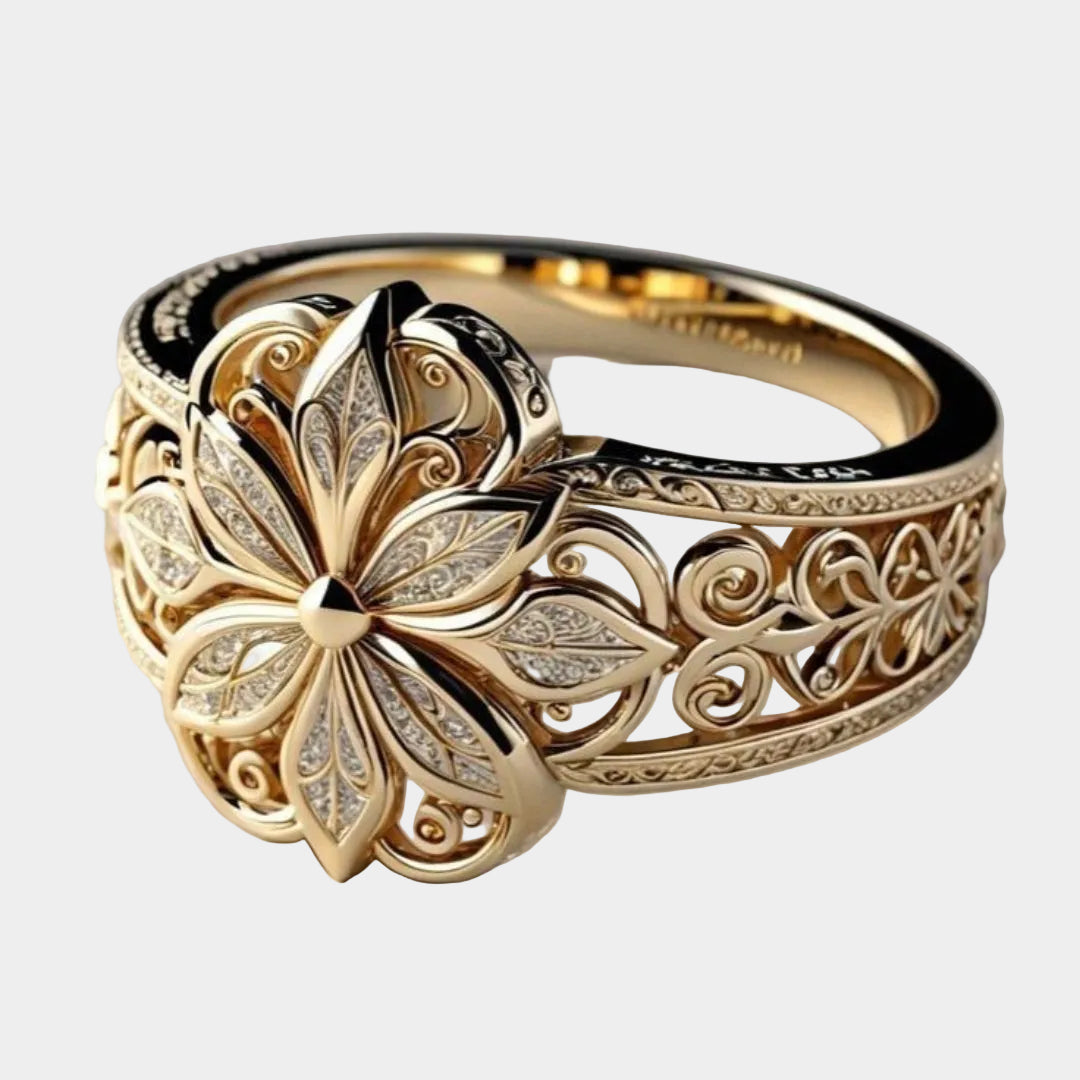 Daniela - Virágmotívumos egzotikus cirkónia gyűrű