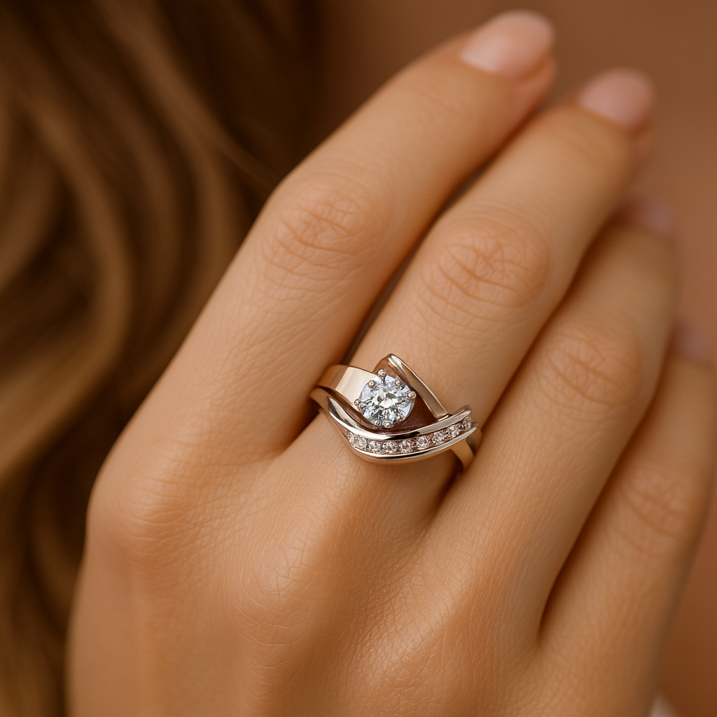 Karolína - Vintage Zirkón Gyűrű Arany és Ezüst Kombinációban