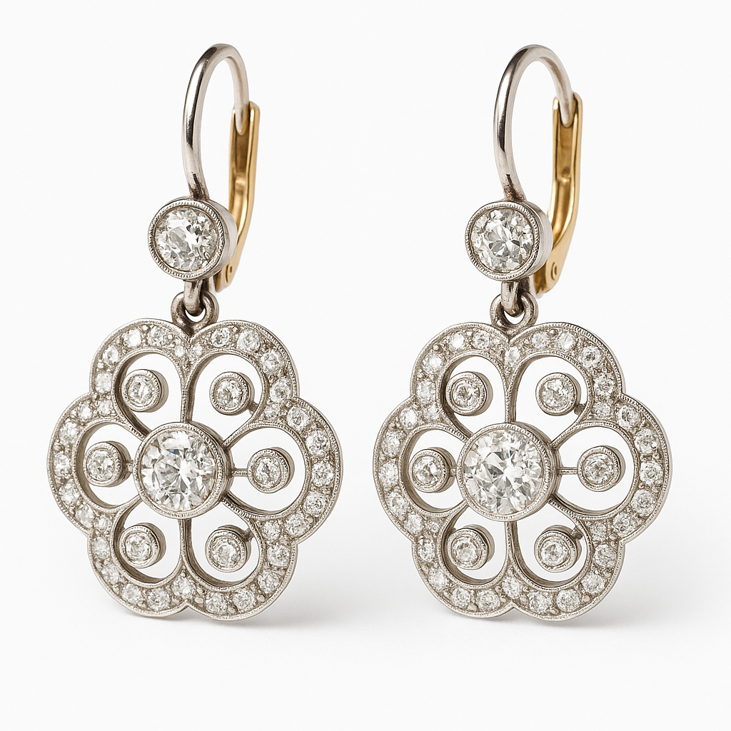 Magdaléna - Vintage kristály mandala fülbevalók