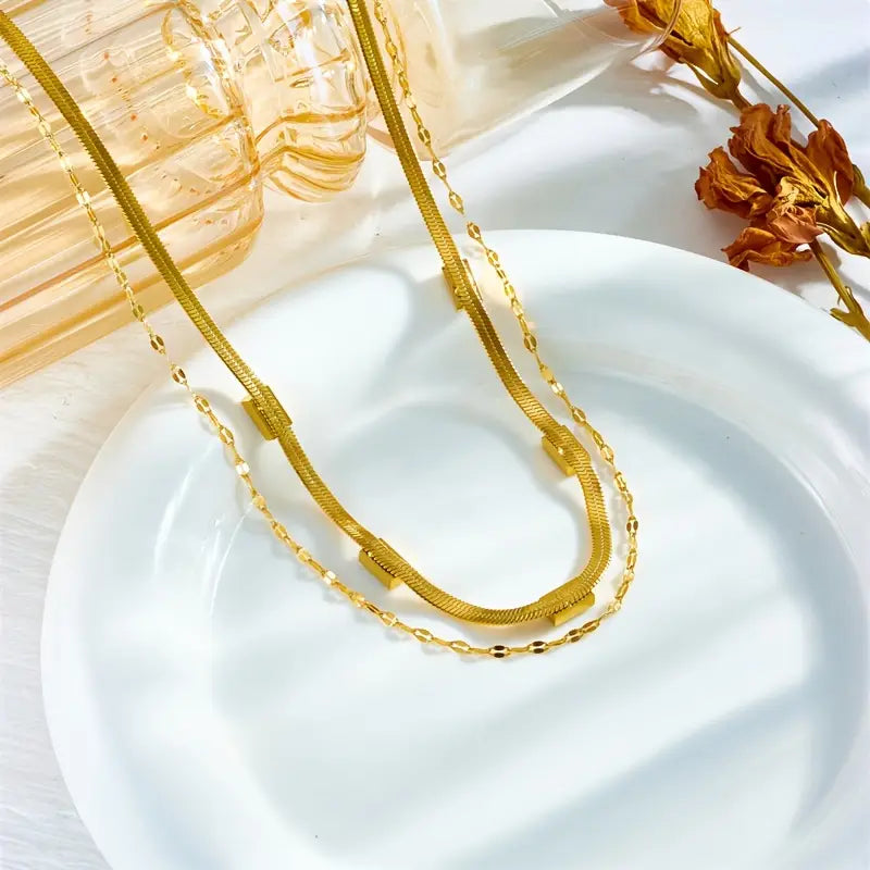 Sorella Gem Kétrétegű Retro Nyaklánc | Arany