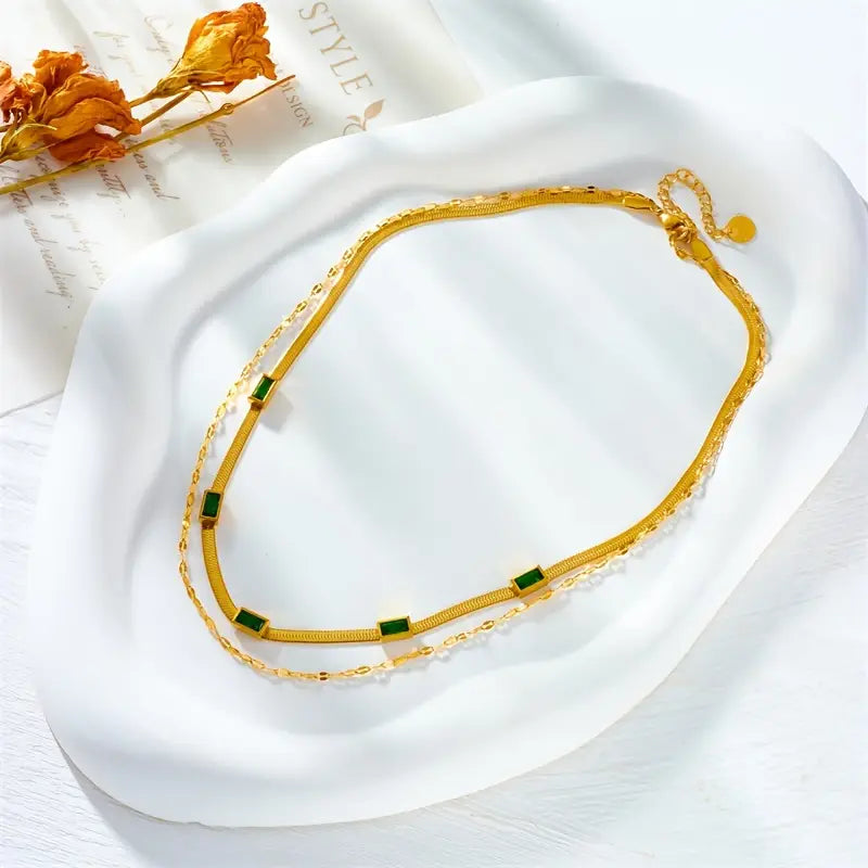 Sorella Gem Kétrétegű Retro Nyaklánc | Arany