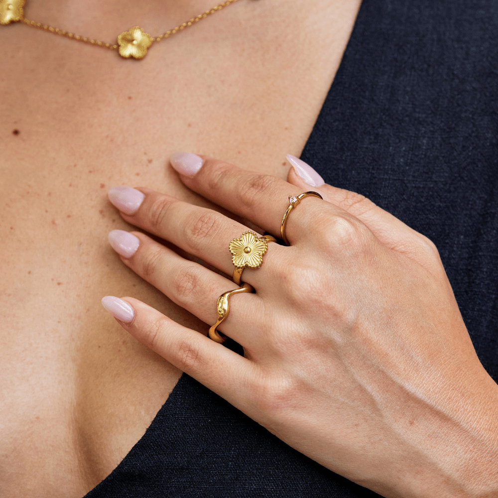 Arany lóhere gyűrű