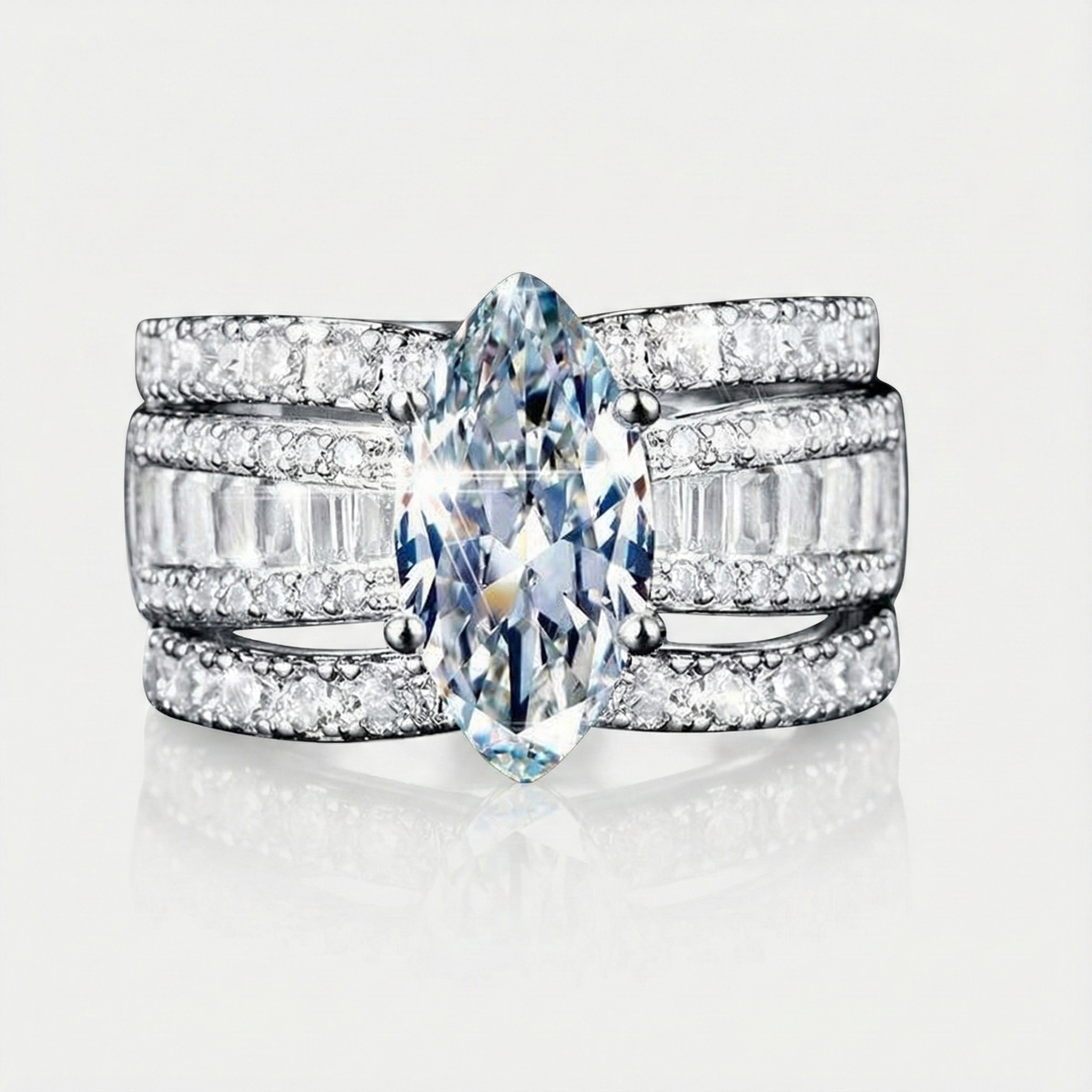 Verena – Gyűrűk szett kristállyal és arany kiegészítőkkel.