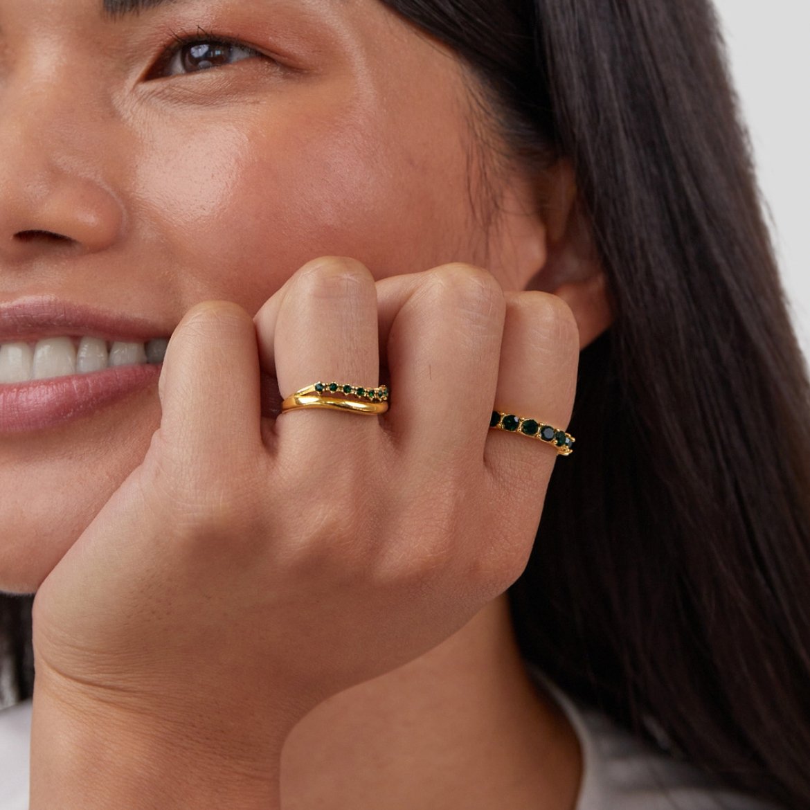 Elisa – Arany gyűrű finom dupla sorral.