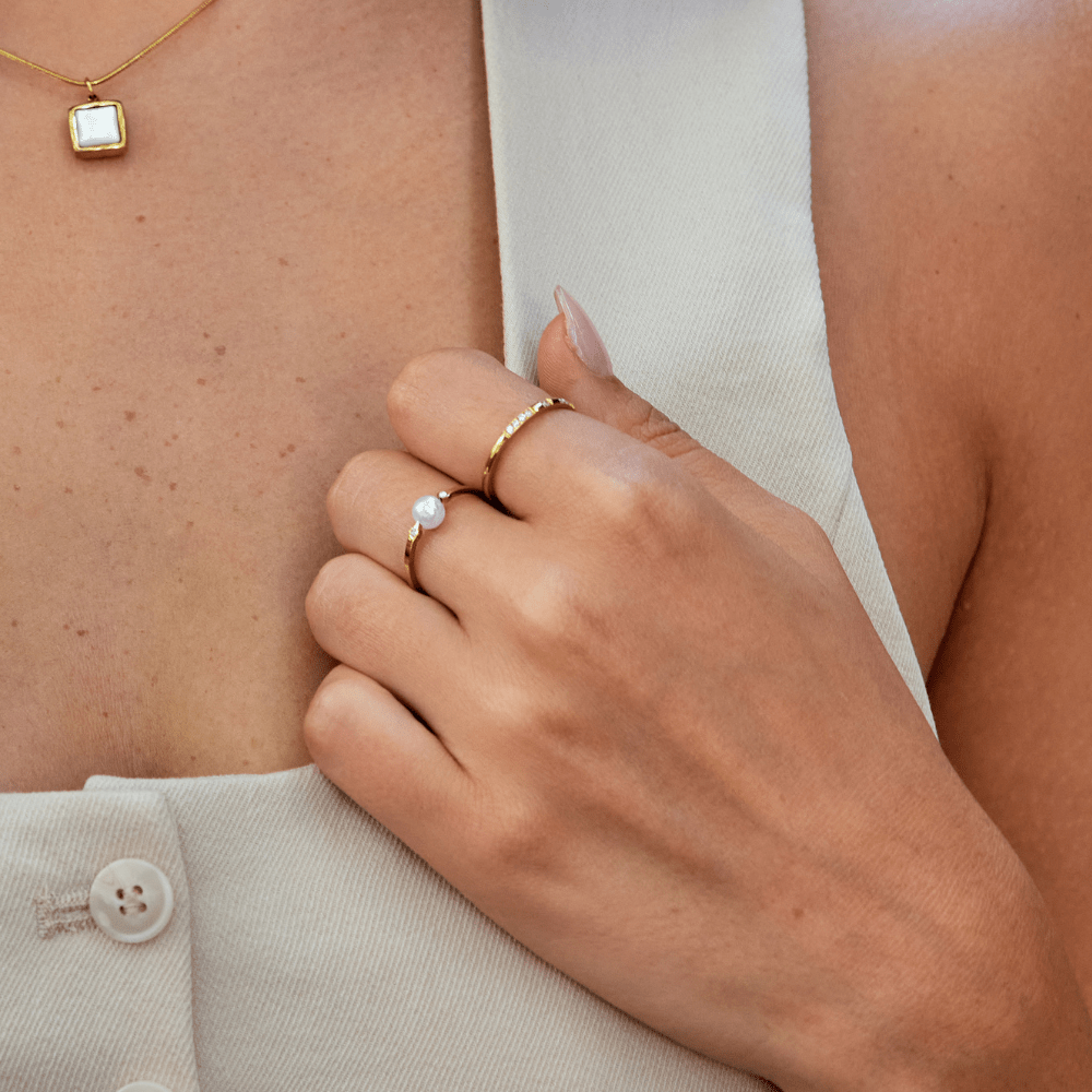 Édesvízi gyöngy gyűrű